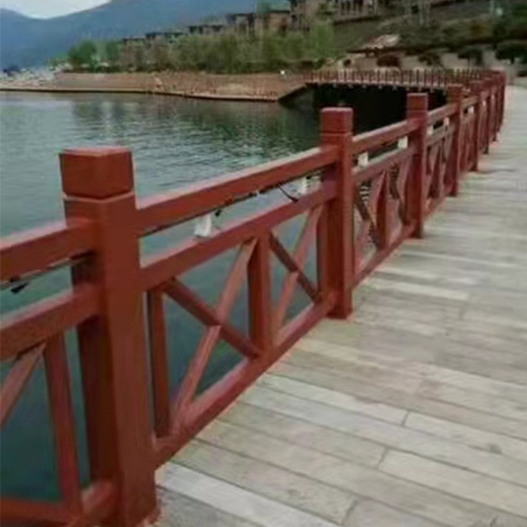 户外交叉型仿 木河道栏杆 水泥仿木景观护拦 质量保证图5