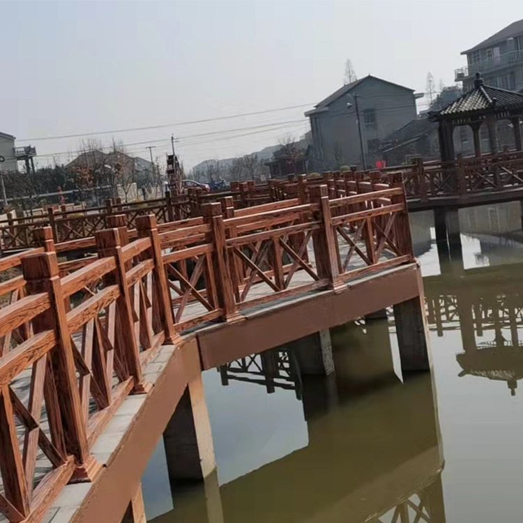 户外交叉型仿 木河道栏杆 水泥仿木景观护拦 质量保证图4