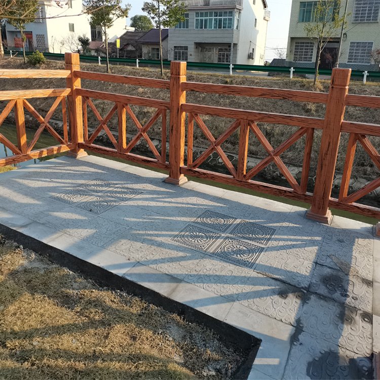 户外交叉型仿 木河道栏杆 水泥仿木景观护拦 质量保证图6