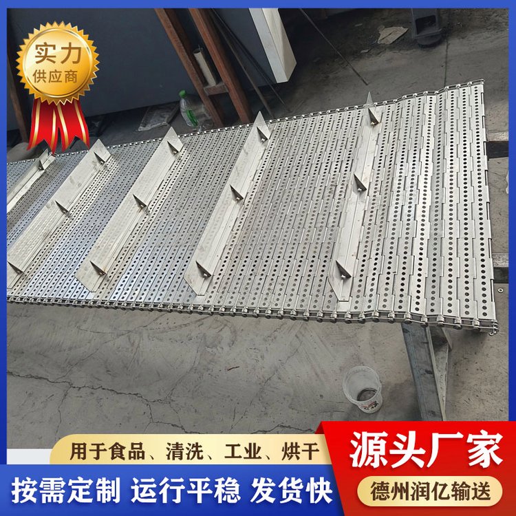 润亿304高温食品果蔬挡边金属输送链