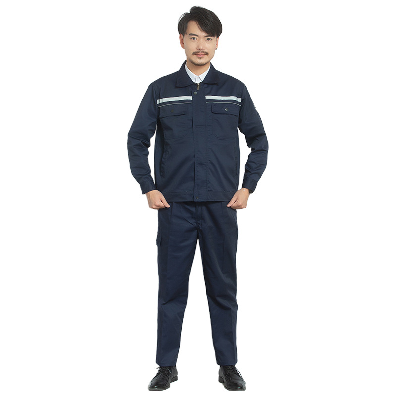 春秋季防静电工作服套装反光条纯色电工车间工厂加油站劳保服批发图6